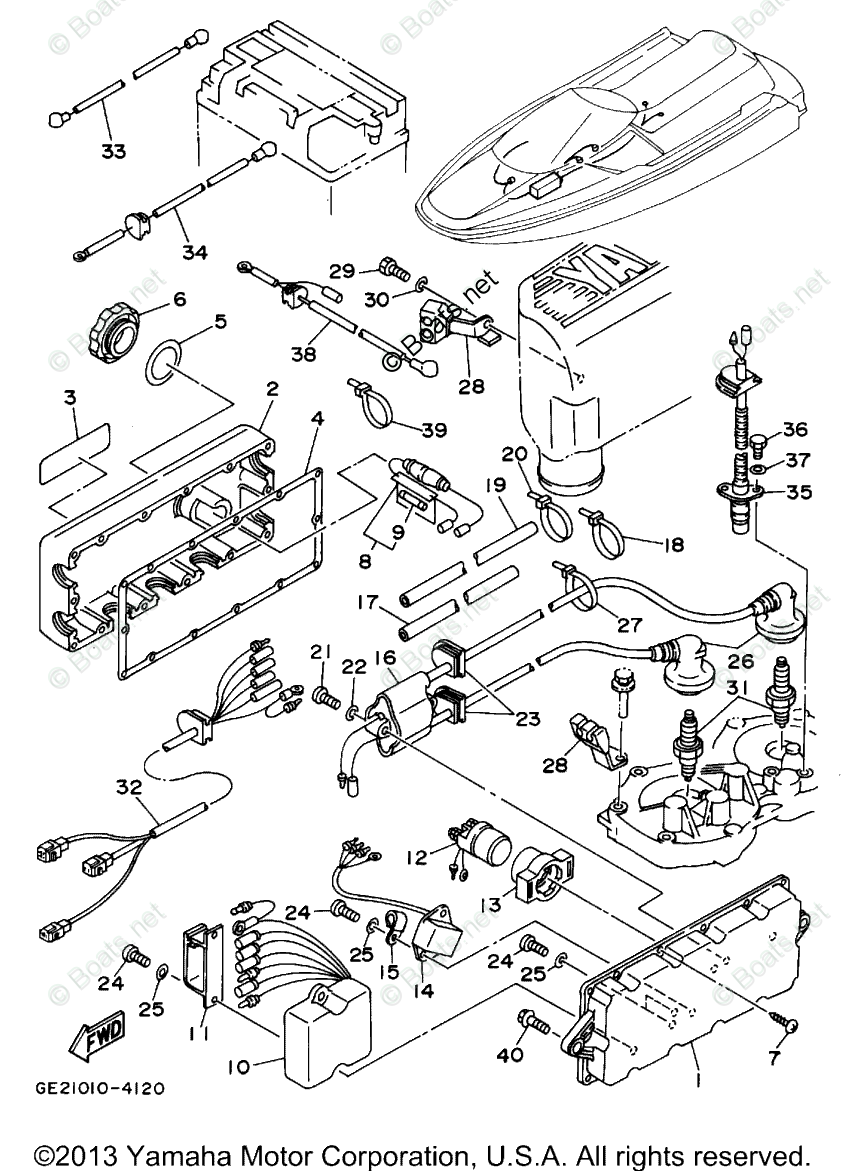 Yamaha Waverunner Parts 1994 OEM Parts Diagram for Electrical - 1