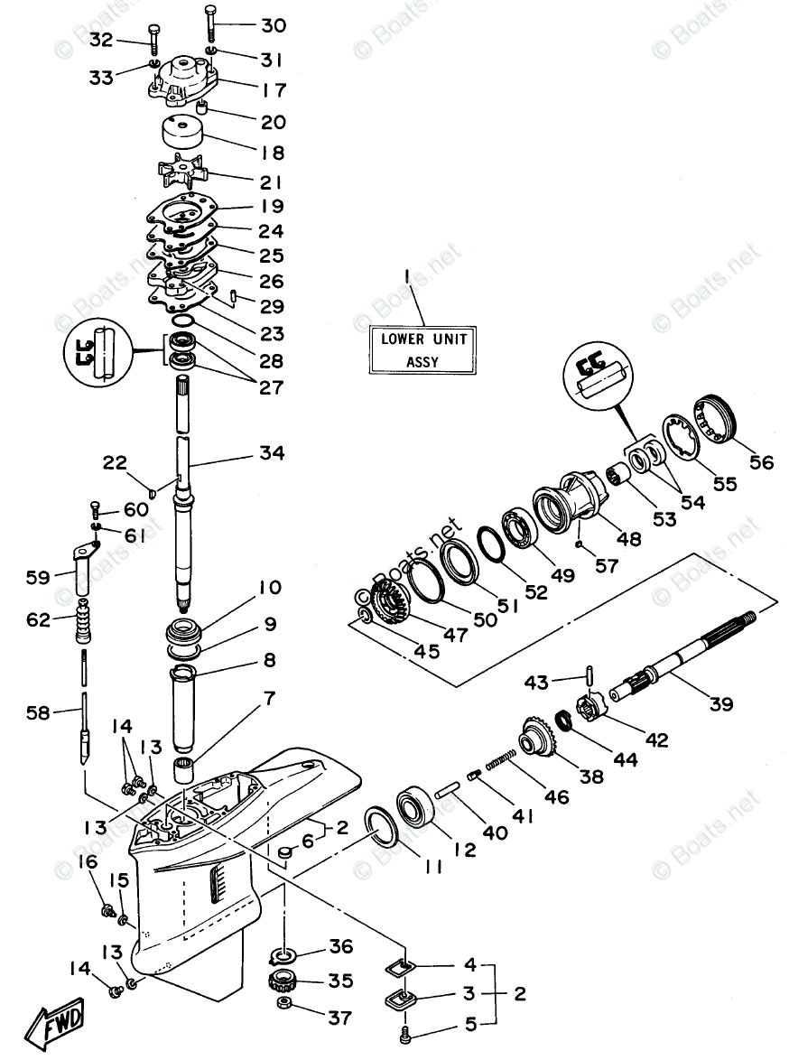 Yamaha Outboard Parts By Hp 40hp Oem Parts Diagram For
