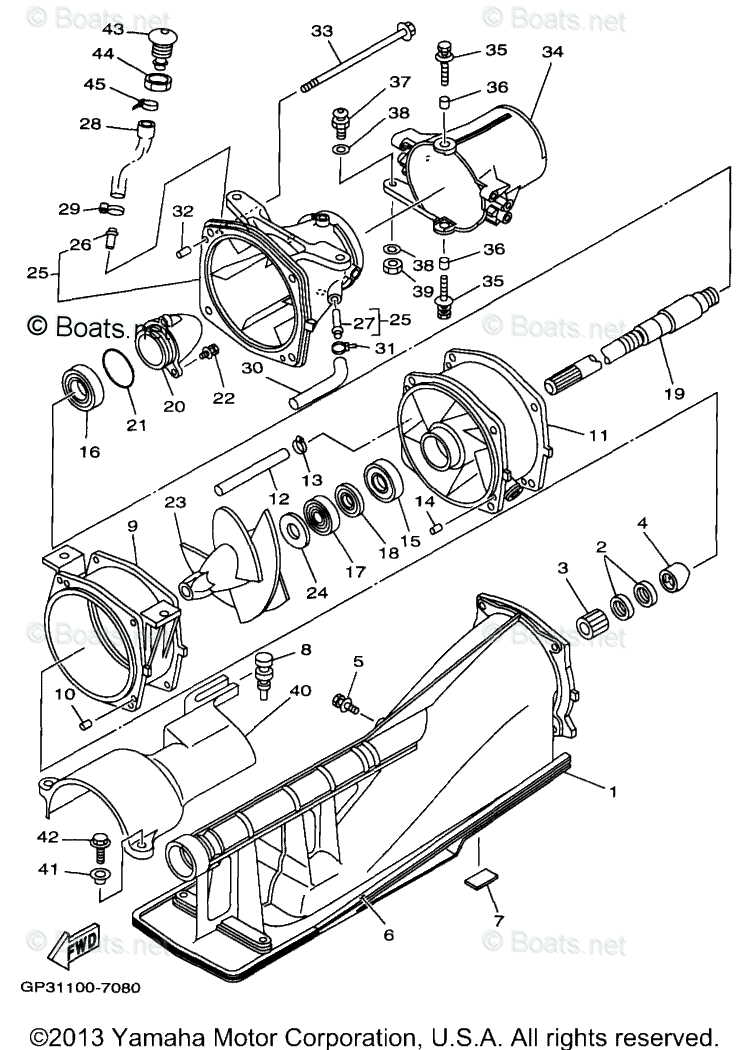 Yamaha Waverunner 1997 OEM Parts Diagram for Jet Unit 1 - MTI2OTIyNw Aa779a3a