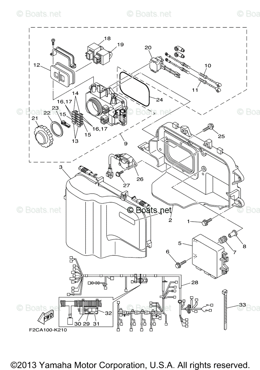 Yamaha Waverunner Parts 2011 OEM Parts Diagram for Electrical - 1