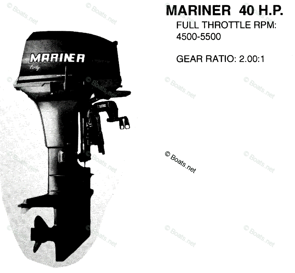 Mariner Outboard Model Year Chart