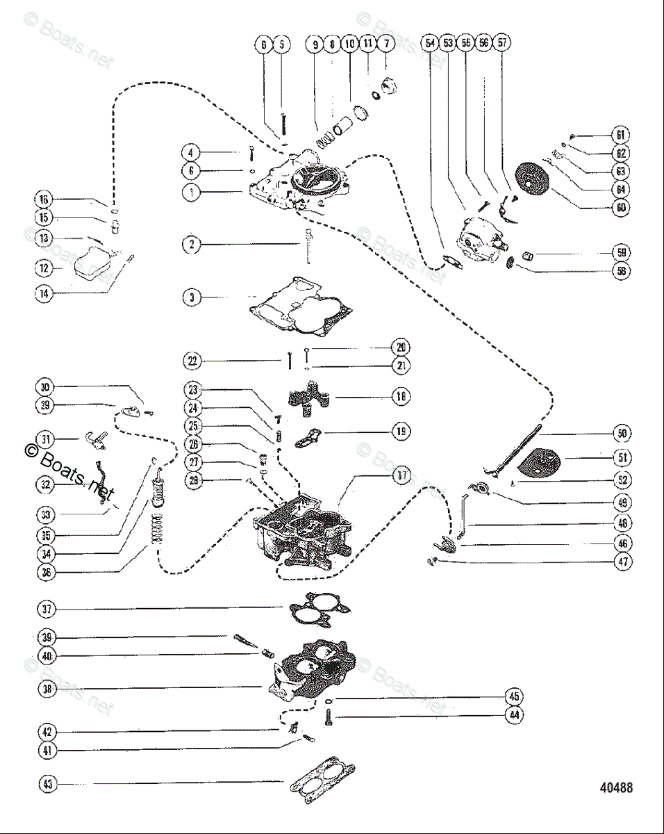 Mercury MerCruiser Inboard Parts by Size & Serial Gas OEM Parts Diagram