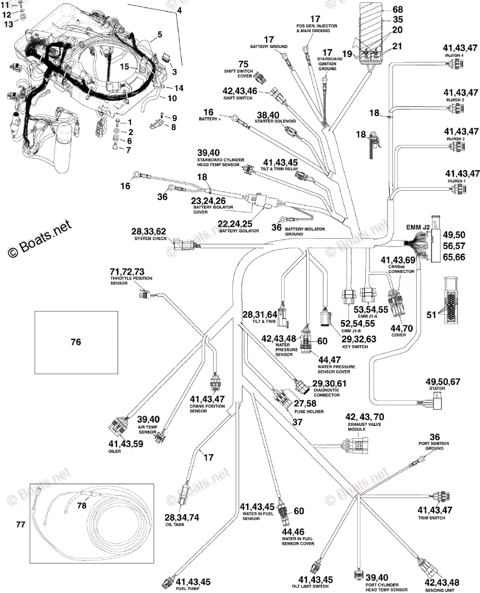 Evinrude Outboard Parts by Year 2008 OEM Parts Diagram for ELECTRICAL