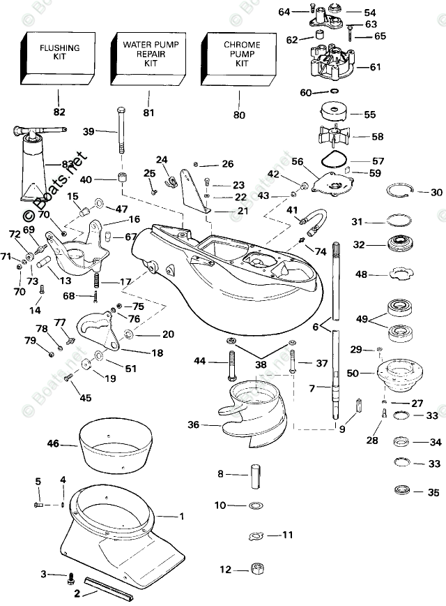 OMC Quiet Rider 115HP OEM Parts Diagram for Jet Drive Kit | Boats.net