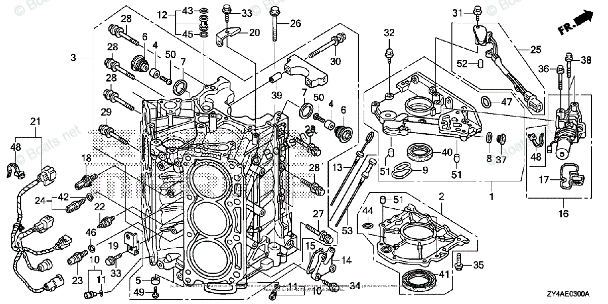 Honda Outboard Parts by HP & Serial Range 200HP OEM Parts Diagram for