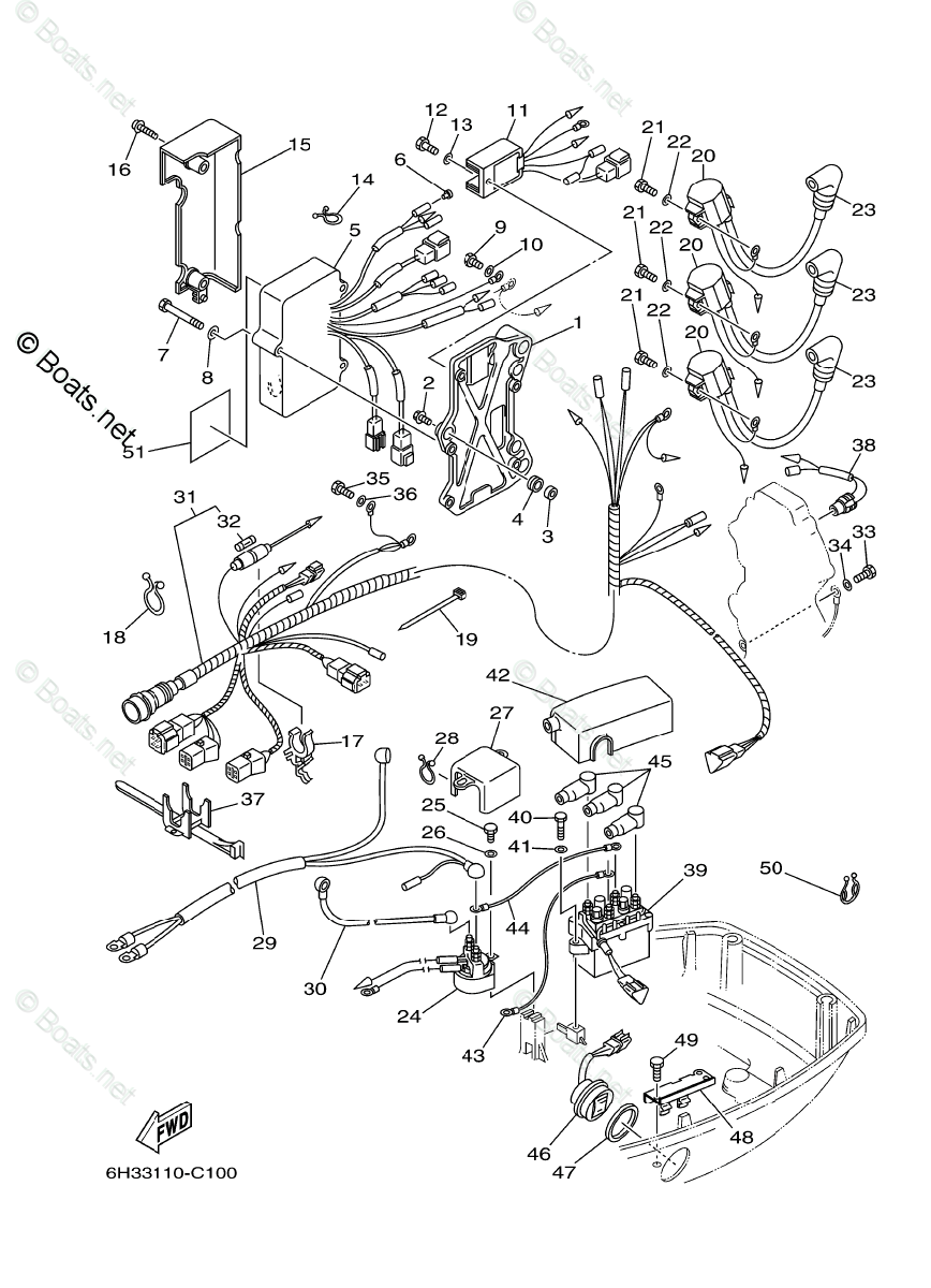 Yamaha Outboard Parts by Year 2004 OEM Parts Diagram for Electrical