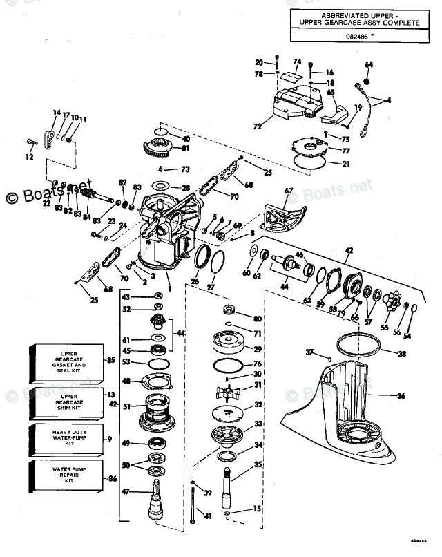 OMC Sterndrive Parts 3.0 Liter OEM Parts Diagram for Upper Gearcase Group | Boats.net