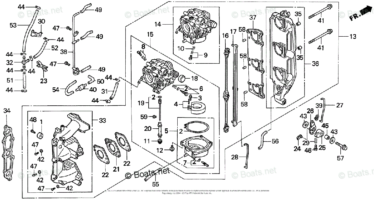 Honda Outboard Parts by HP & Serial Range 50HP OEM Parts Diagram for