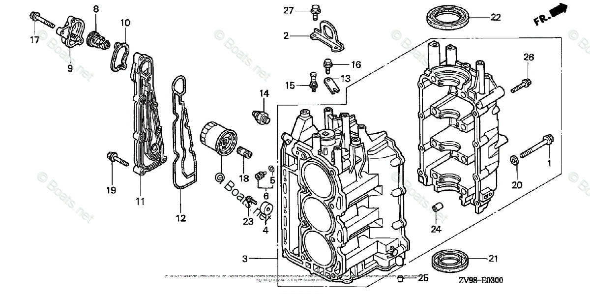 Honda Outboard Parts by HP & Serial Range 25HP OEM Parts ...