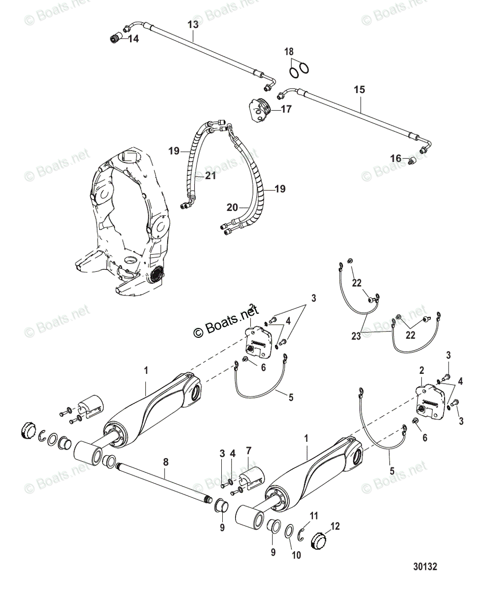 Mercruiser Sterndrive Outdrives OEM Parts Diagram for Trim Cylinders ...