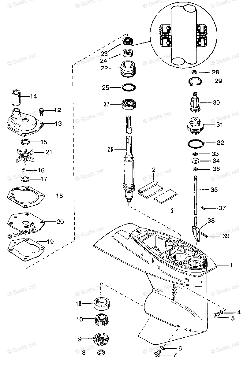 Mercury Force Outboard Parts by HP & Serial 40HP OEM Parts Diagram for