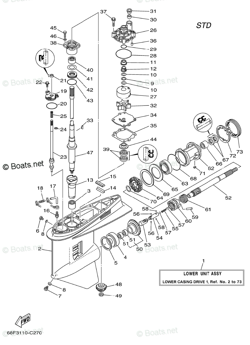 Yamaha Outboard Parts By Hp 200hp Oem Parts Diagram For
