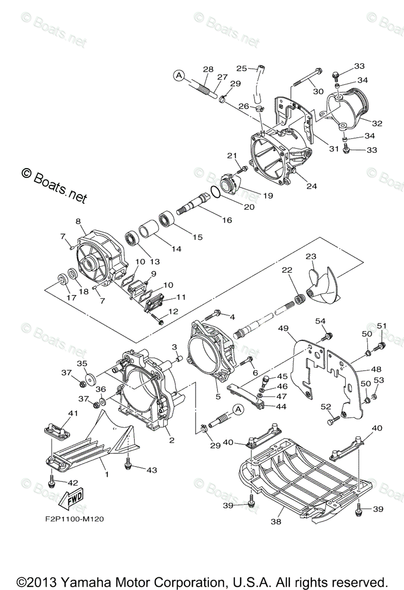 Yamaha Waverunner Parts 2013 OEM Parts Diagram for Jet Unit 1 | Boats.net