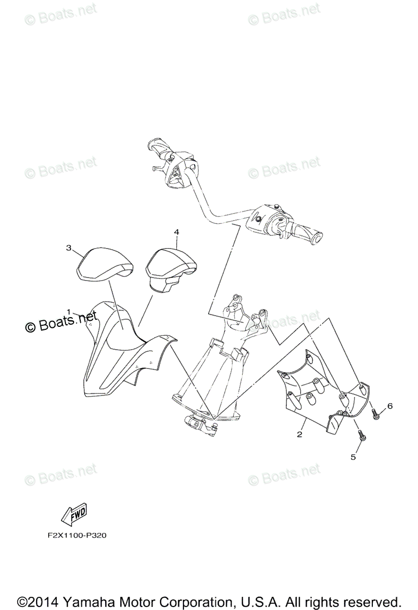 Yamaha Waverunner Parts 2015 OEM Parts Diagram for Steering 3 | Boats.net