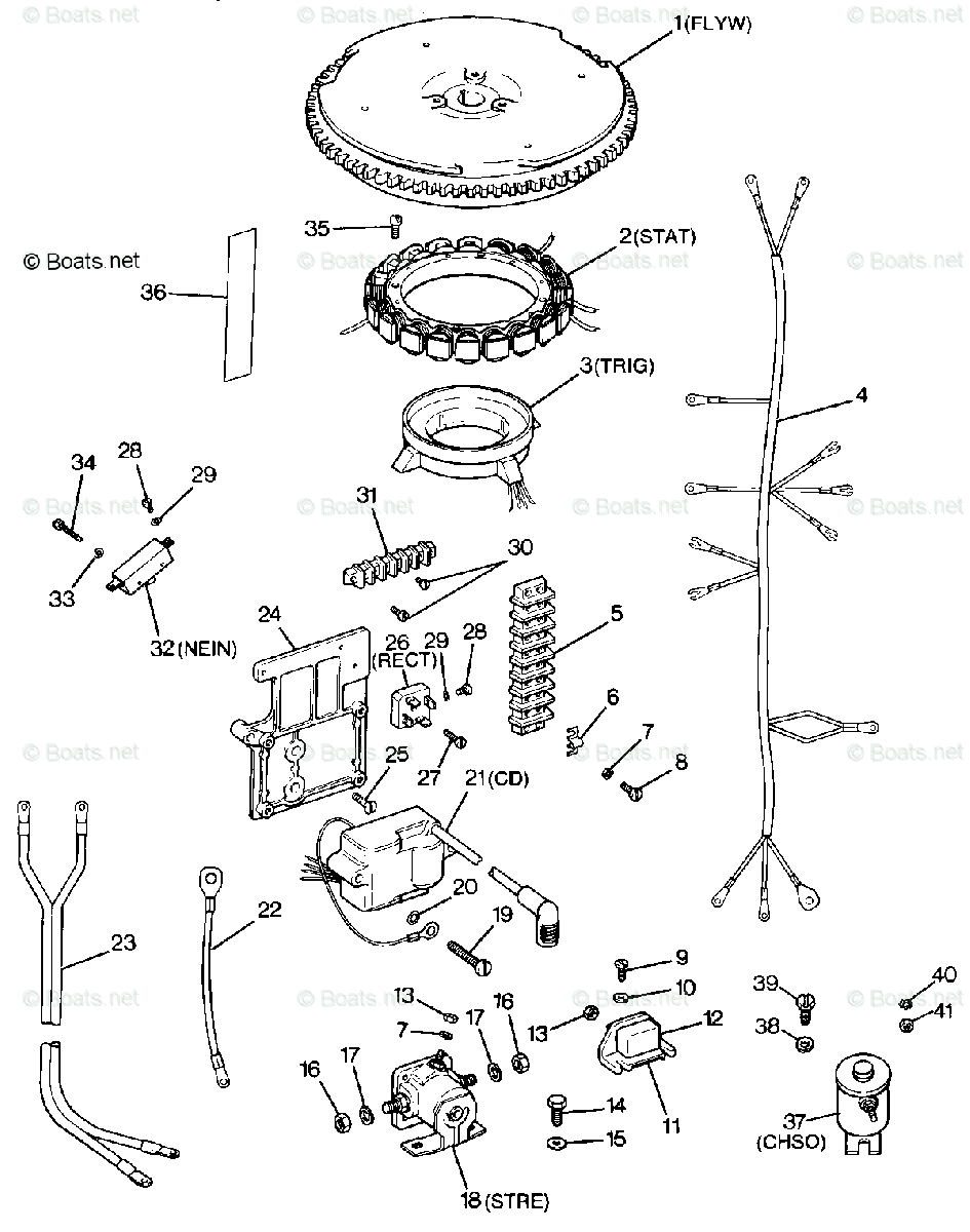 Mercury Force Outboard Parts by HP & Serial 50HP OEM Parts ... tohatsu outboard wiring harness diagram 