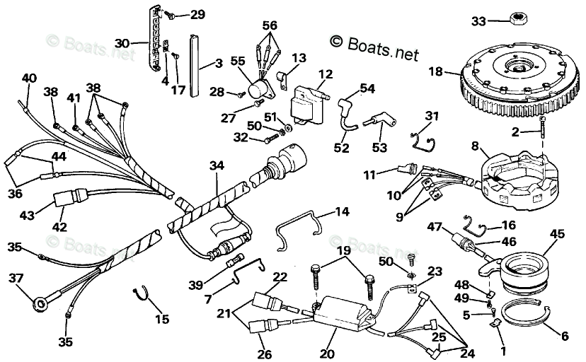 Evinrude Outboard Parts by HP 75HP OEM Parts Diagram for Ignition