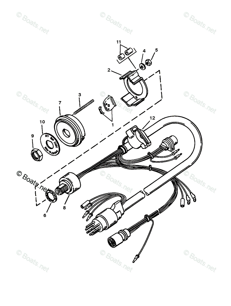 Mercury Outboard Parts by Year (Mercury, Mariner, Mark, Force, Chrysler, Sears, SportJet) Sportjet OEM Parts Diagram for KEY SWITCH ASSEMBLY - Boats.net