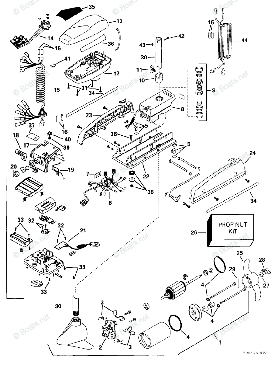 OMC Trolling Motor 24 Volt OEM Parts Diagram for BFL2PD