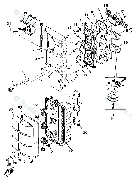 Yamaha Outboard Parts By Hp 85hp Oem Parts Diagram For Intake