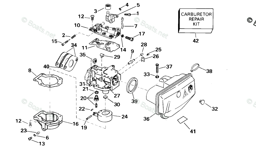 Johnson Outboard Parts by Year 2000 OEM Parts Diagram for CARBURETOR