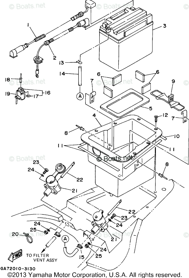 Yamaha Waverunner Parts 1995 OEM Parts Diagram for Electrical 2 | Boats.net