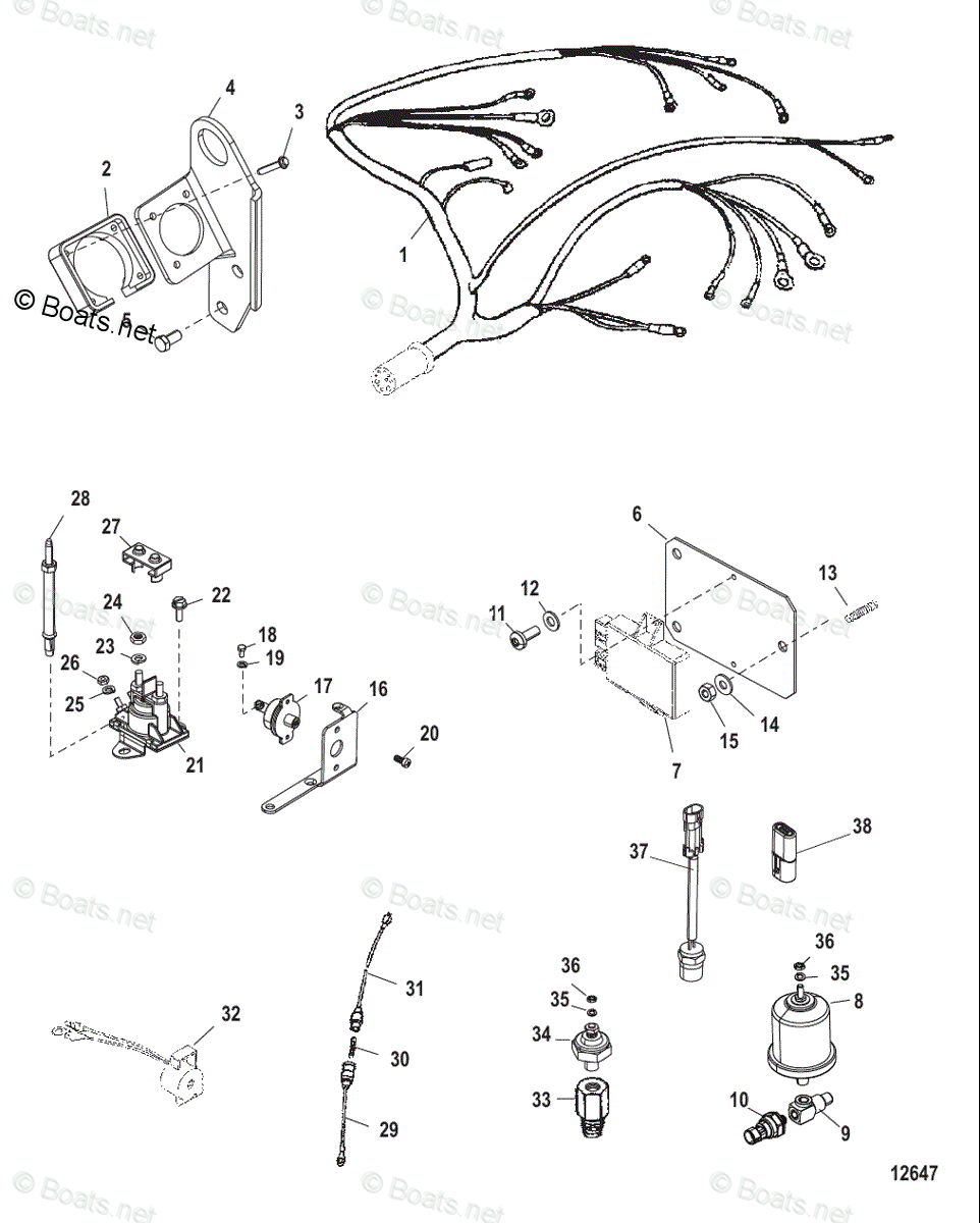 Mercury MerCruiser Sterndrive Parts by Size & Serial Engines - Gas OEM