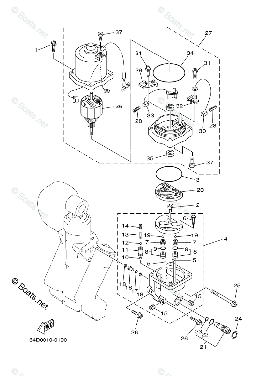 Yamaha Outboard Parts by Year 2000 OEM Parts Diagram for Power Trim