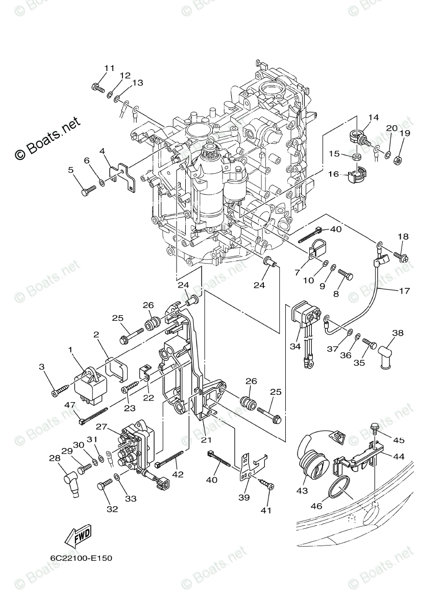Yamaha Outboard Parts By Hp 50hp Oem Parts Diagram For