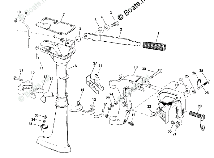 Evinrude Outboard Parts by HP 2HP OEM Parts Diagram for Midsection