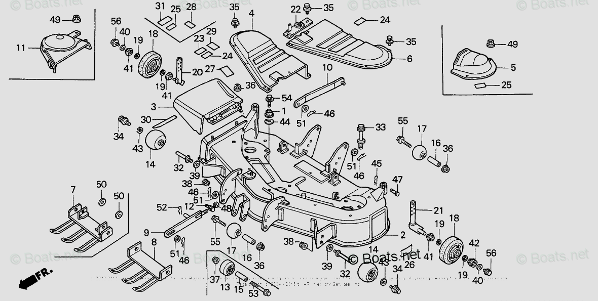 honda mower cutter housing mid mount boats purpose tractor multi diagram