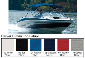 63V1-CARVER-IND-605A02 3 Bow Bimini Top Fabric With Boot 6' X 46" X 85-90", Jet Black