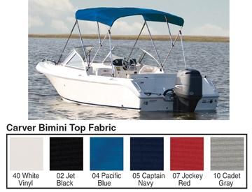 63SW-CARVER-IND-403A04 3 Bow Bimini Top 6' X 54" X 73-78", Pacific Blue