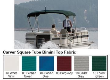 63TO-CARVER-IND-510AL08 4 Bow Square Tube Pontoon Top 8' X 48" X 96" To 102", Burgundy, Cut-Out