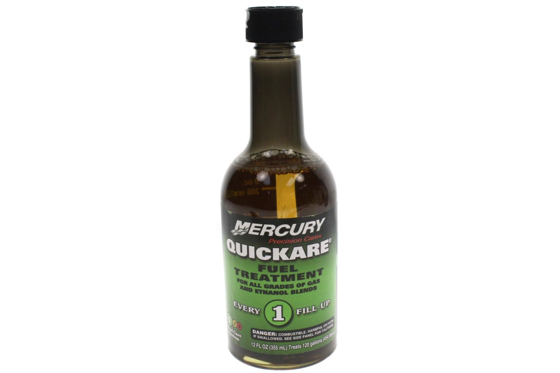Mercury Marine Quickare Fuel Treatment - 12oz Bottle For Gasoline Engine Performance & Maintenance