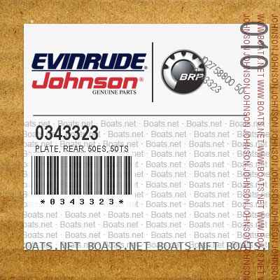 0343323 PLATE, Rear. 50ES, 50TS
