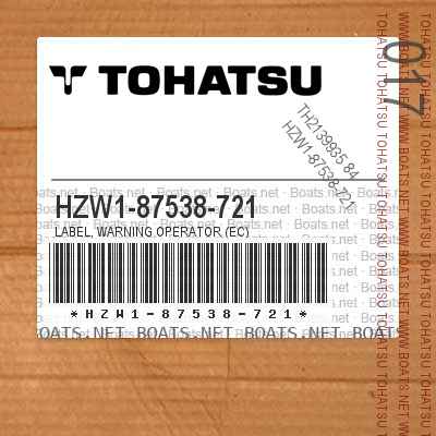HZW1-87538-721 LABEL, WARNING OPERATOR (EC)