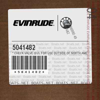 5041482 * CHECK VALVE (EU). For use outside of North America