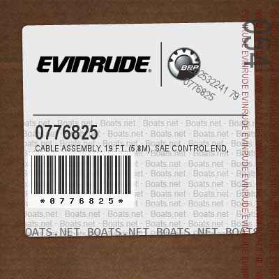 0776825 CABLE ASSEMBLY, 19 ft. (5.8m). SAE Control End, SAE Output End. Universal / 3300 Type