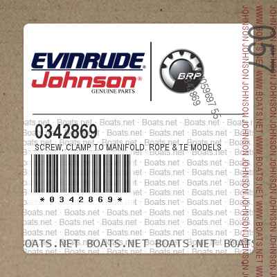0342869 SCREW, Clamp to manifold. Rope & TE Models