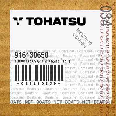 916130650 Superseded by 9161E30650 - BOLT