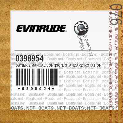 0398954 OWNER'S MANUAL, Johnson. Standard Rotation