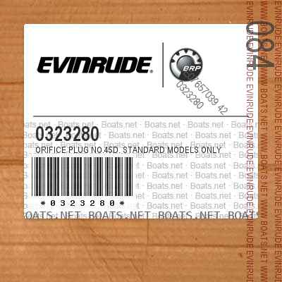 0323280 ORIFICE PLUG NO.45D. Standard Models Only