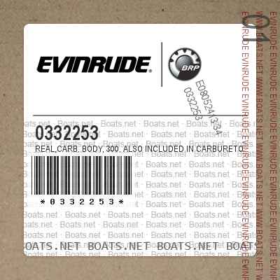 0332253 REAL,Carb. body, 300. Also included in Carburetor Repair Kit 398557