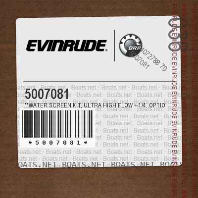 5007081 **WATER SCREEN KIT, Ultra High Flow + 1/4. Optional accessory
