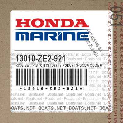 13010-ZE2-921 RING SET, PISTON (STD) (TEIKOKU) | (Honda Code 6604573).