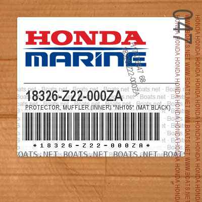 18326-Z22-000ZA PROTECTOR, MUFFLER (INNER) *NH105* (MAT BLACK)