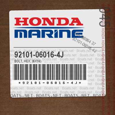 92101-06016-4J BOLT, HEX. (6X16)