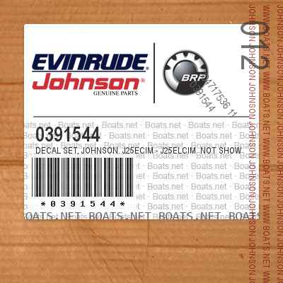 0391544 DECAL SET, Johnson. J25ECIM - J25ELCIM Not Shown