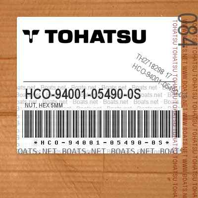 HCO-94001-05490-0S NUT, HEX 5MM