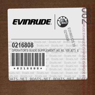 0216808 Operator's Guide Supplement (40, 60, 105 Jet) English